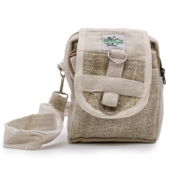 Sac de voyage Body-Cross en coton naturel et chanvre - 15x18x5cm