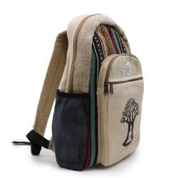 Großer Hanf Rucksack - Bohdi Tree Design - 45x30x10cm