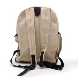 Large Hemp Backpack - Rope Style and Pockets - 45x30x10cm