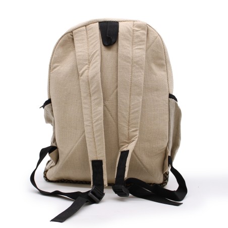 Mochila Grande de Cáñamo - Estilo Cuerda y Bolsillos - 45x30x10cm