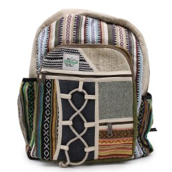 Large Hemp Backpack - Rope Style and Pockets - 45x30x10cm