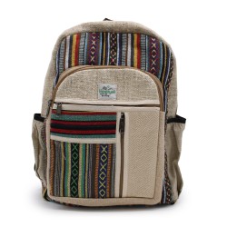 Large Hemp Backpack - Straight Zipper Style - 45x30x10cm