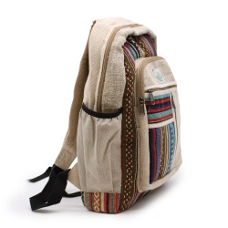 Mochila grande de cáñamo - Estilo con cremalleira recta - 45x30x10cm