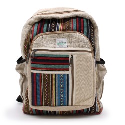 Large Hemp Backpack - Straight Zipper Style - 45x30x10cm