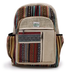 Mochila grande de cáñamo - Estilo con cremalleira recta - 45x30x10cm