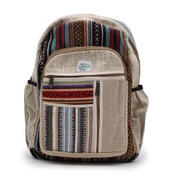 Large Hemp Backpack - Straight Zipper Style - 45x30x10cm