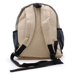 Small hemp backpack - Rope style and pockets - 30x22x7cm