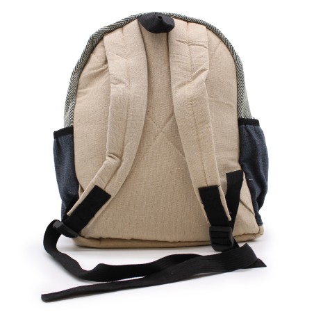 Mochila pequeña de cáñamo - Estilo cuerda y bolsillos - 30x22x7cm