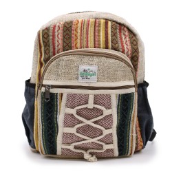 Small hemp backpack - Rope style and pockets - 30x22x7cm