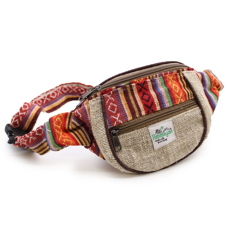 Fanny Pack - Hemp and Cotton (random color) - 23x15x3cm-BAGS BACKPACKS HATS HEMP-HOSTENATURA