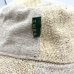 Boho Hemp and Cotton Festival Hat with Patches - Natural