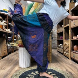 Festival Yoga Pants - Himalayan Aladdin Print - Purple Unisex One Size Hippie 100% Cotton Men/Women