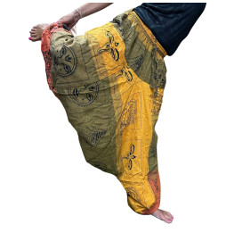 Pantalon Yoga Festivales - Estampado Aladino del Himalaya - Naranja Unisex Talla única Hippie 100% Algodón Hombre/mujer