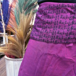 Pantalóns de ioga e festival - Thai Fisherman Mandala Mantra - Morado Unisex Talla única Hippie 100% algodón homes/mulleres