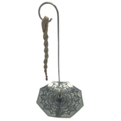 Silver Rope Incense and Stand Set - Mandala Flower