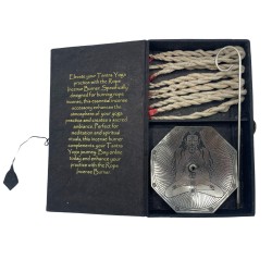 Silver Rope Incense & Holder Set - Seven Chakras