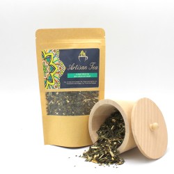 Artisanal Tea - Organic Lemon Green Tea - Eco Classic Green Tea with Lemon and Ginger - 100% Natural Ingredients