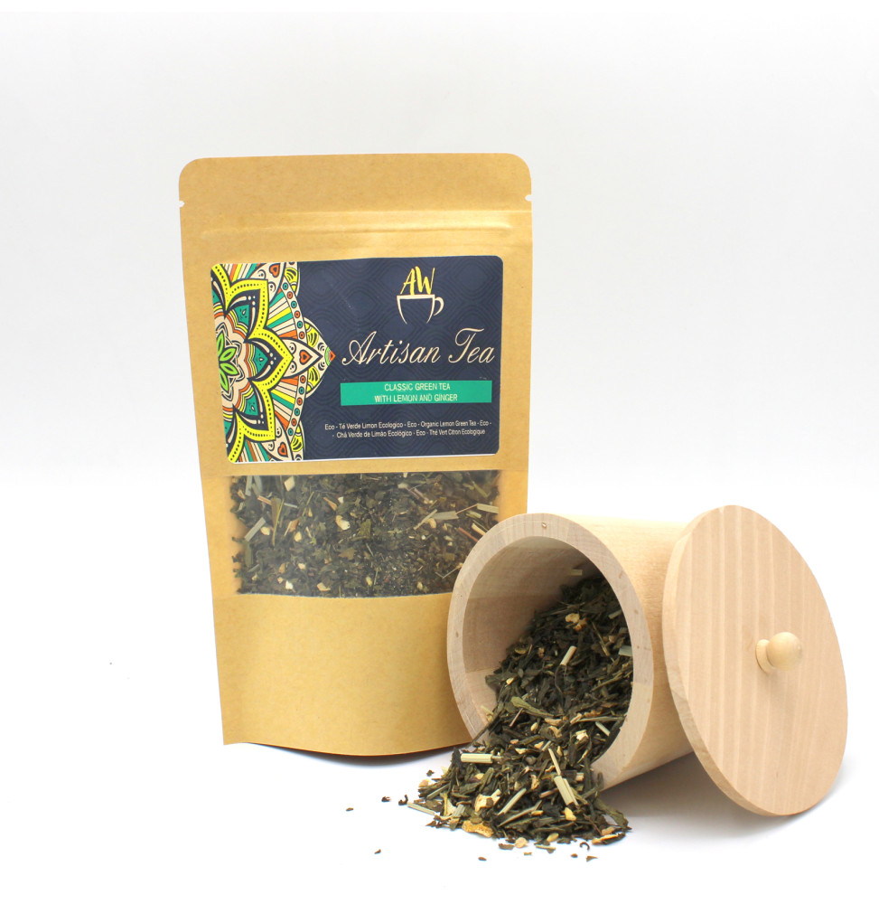 Té Artesanal - Te verde Limón Ecológico - Eco Classic Green Tea with Lemon and Ginger - 100% Ingredientes Naturales