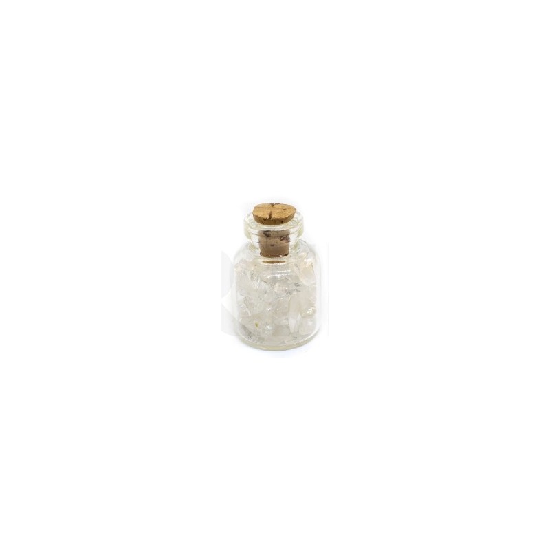 WHITE QUARTZ (Rock Quartz) bottle 7.5gr approx.-MINERALS IN A BOTTLE-HOSTENATURA