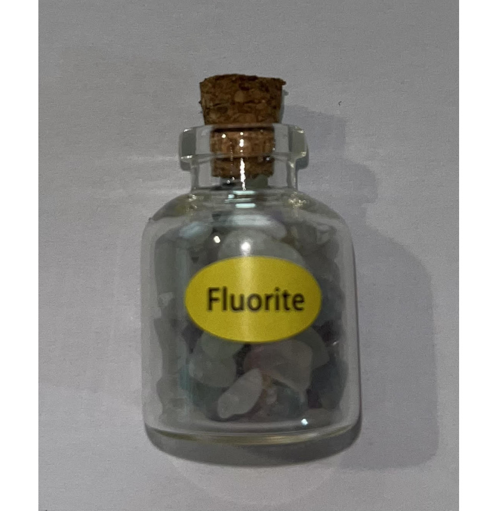 FLUORITA (Flourite) botellita 7,5gr aprox.