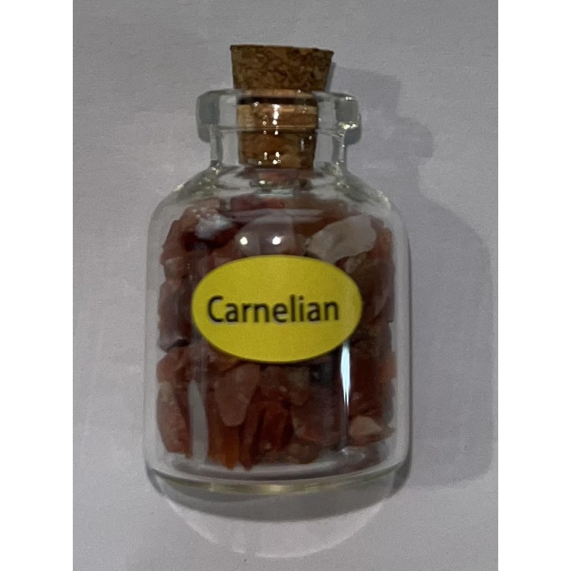 CORNALINA (Cornelian) botellita 7,5gr aprox.-MINERALES EN BOTELLA-HOSTENATURA