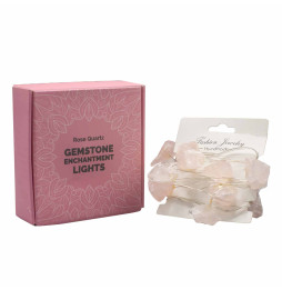 Luces Encantadas con Piedras Preciosas - Cuarzo rosa - USB - Piedras con luz