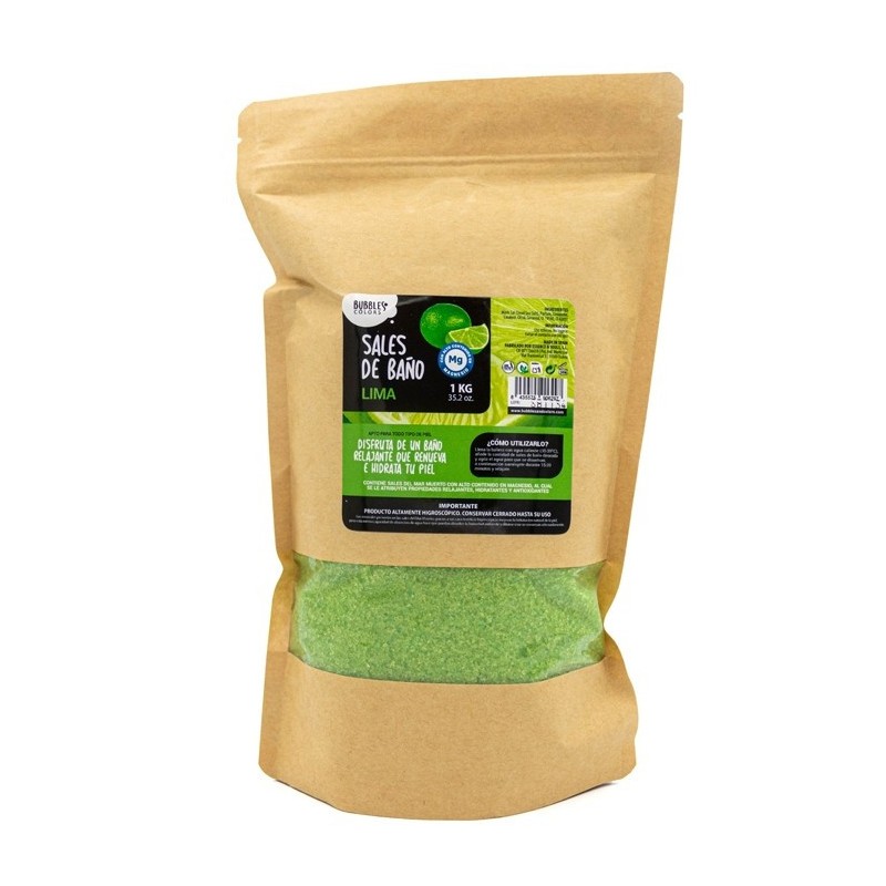 DEAD SEA BATH SALTS ENVELOPE 150GRS LIMA BUBBLES & COLORS-AROMATHERAPY BATH SALT BAG 7KG-HOSTENATURA