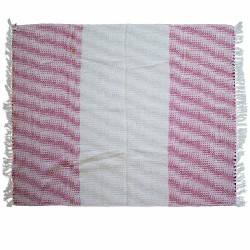 Koc Boho Comfort - 140x200cm - Dwukolorowy rubin - 100% bawełna - Wyprodukowano w Indiach