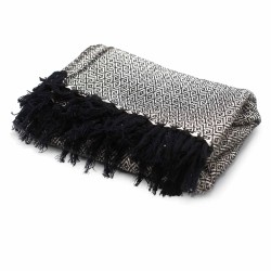 Boho Comfort Blanket - 140x200cm - Charcoal - 100% Cotton - Made in India