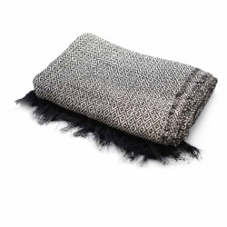 Boho Comfort Blanket - 140x200cm - Charcoal - 100% Cotton - Made in India