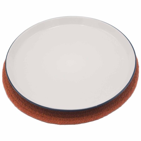 Mantel Individual Natural - Yute y Algodón 30cm - Borde Arcilla - Hecho en India