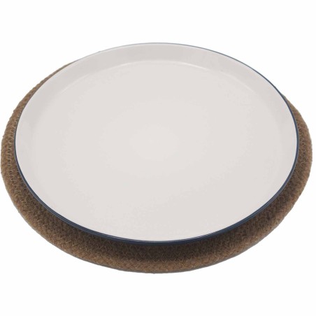 Natural Placemat- Jute and Cotton 30cm - Natural Edge - Made in India
