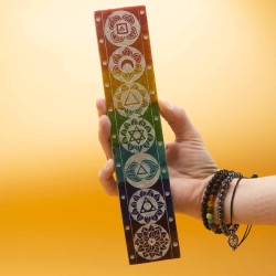 Suport pentru tămâie Seven Chakra Soapstone - 26x5cm - Fabricat în India