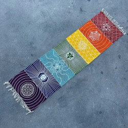 Covoraș de yoga din bumbac 100% - 60x200cm - 7 chakre - Fabricat în India