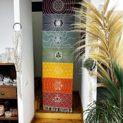 Yogamat van 100% katoen - 60x200cm - 7 Chakra's - Gemaakt in India