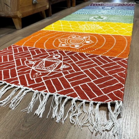 Alfombra de Yoga 100% Algodón - 60x200cm - 7 Chakras - Hecho en India