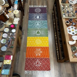 Covoraș de yoga din bumbac 100% - 60x200cm - 7 chakre - Fabricat în India