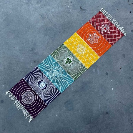 100% Cotton Yoga Mat - 60x200cm - 7 Chakras - Made in India