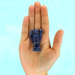 Ange en pierre précieuse sculpté à la main - Sodalite - 8cm