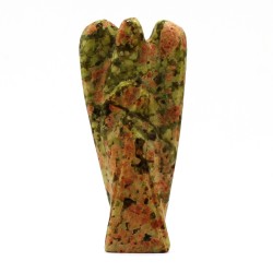 Eskuz landutako harribitxi aingerua - Unakite - 8 cm