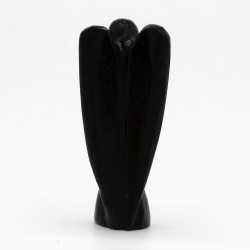 Ange en pierre précieuse sculpté à la main - Agate noire - 8cm