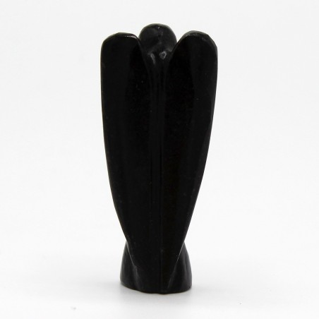Hand Carved Gemstone Angel - Black Agate - 8cm