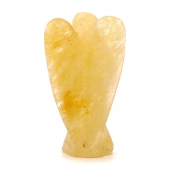 Hand Carved Gemstone Angel - Yellow Aventurine - 8cm