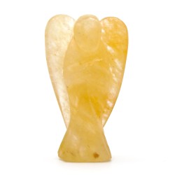 Hand Carved Gemstone Angel - Yellow Aventurine - 8cm