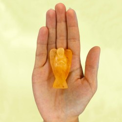 Hand Carved Gemstone Angel - Yellow Aventurine - 8cm