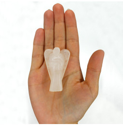 Angel de Piedras Preciosas Tallado a mano - Cuarzo de Roca - 8cm