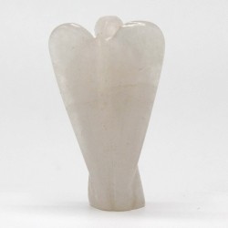 Ange de pierre précieuse sculpté à la main - Quartz de roche - 8cm