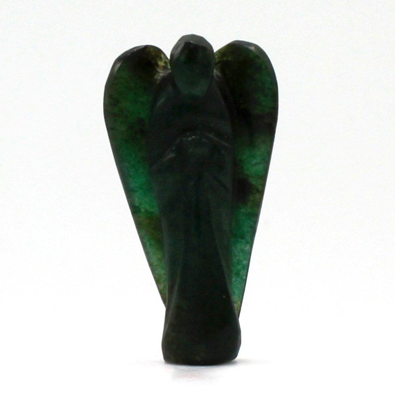 Hand Carved Gemstone Angel - Green Aventurine - 8cm-HAND CARVED GEMSTONE ANGELS-HOSTENATURA