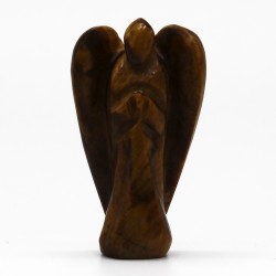 Hand Carved Gemstone Angel - Tiger's Eye - 8cm