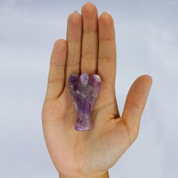 Hand Carved Gemstone Angel - Amethyst - 8cm